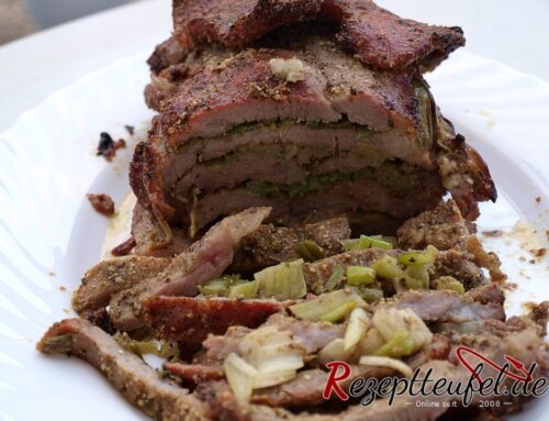 Schichtbraten aus dem Grill – Curry mit Frühlingszwiebeln