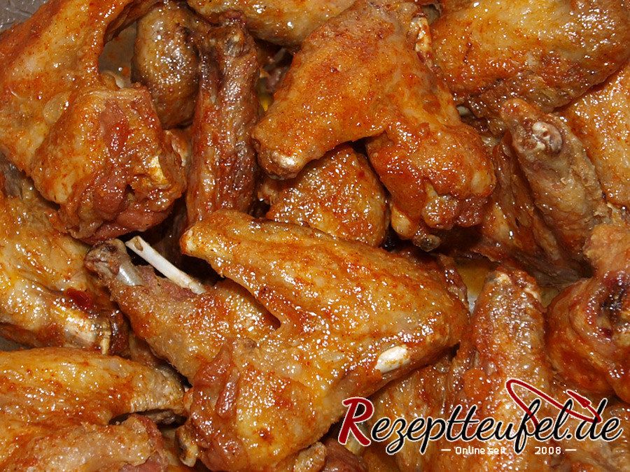 Die Chicken Wings in der Nahansicht