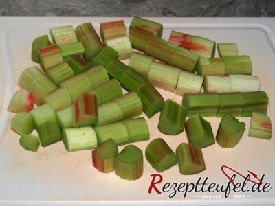 Der vorbereitete Rhabarber