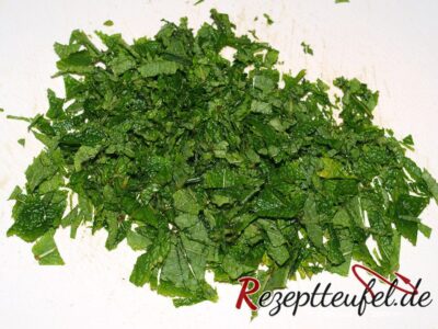 Die geschnittene Minze