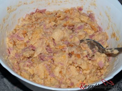 Spotzenteig mit Schinken