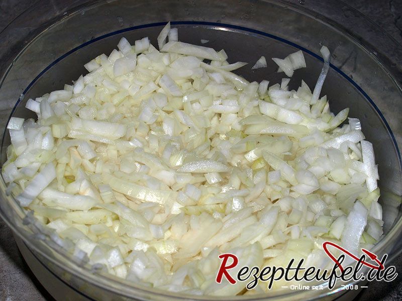 Die geschnittenen Zwiebeln