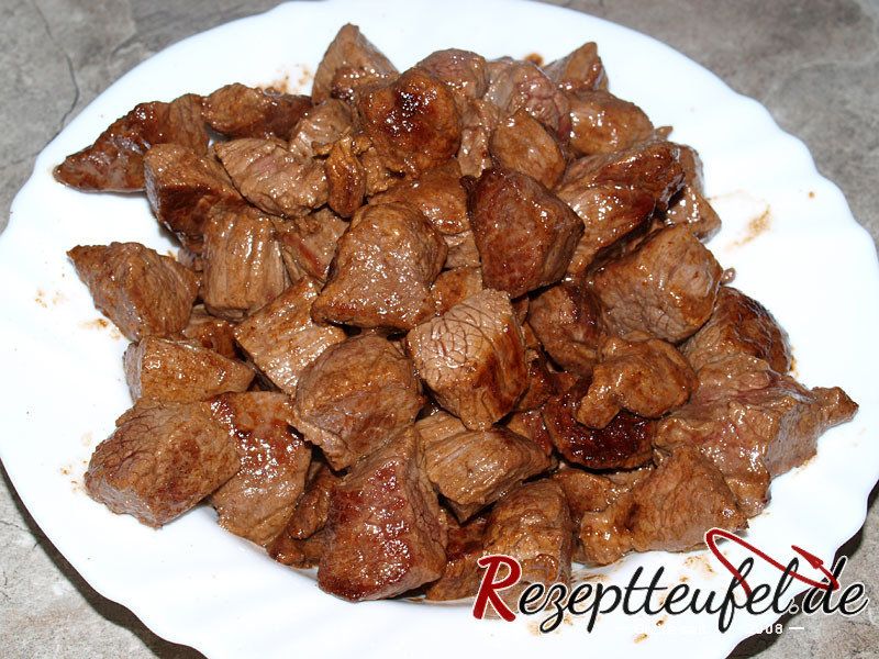 1. Portion angebratenes Fleisch