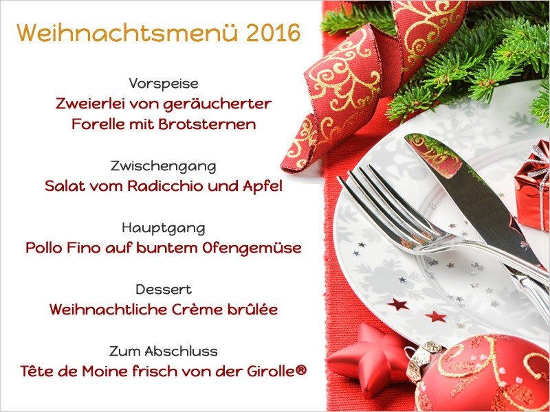 Weihnachtsmenü 2016