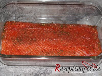 Lachs ohne Beizflüssigkeit und abgewaschen