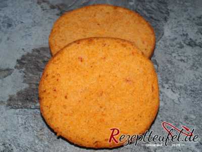 Ein aufgeschnittenes Bun