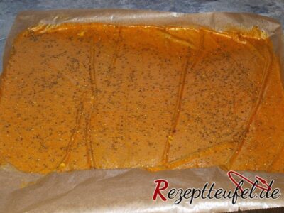 Das Mus getrocknet = Fruchtleder