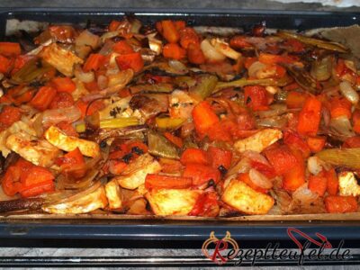 Das Gemüse ist geröstet