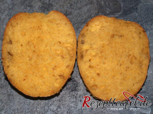 Kürbis-Krusti aufgeschnitten