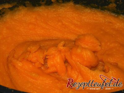 Der pürierte Kürbis als Mus