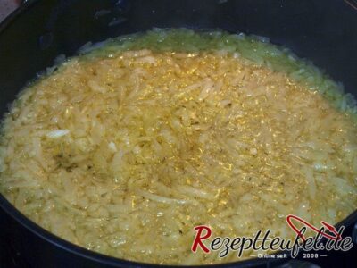 Die geschmorten Zwiebeln