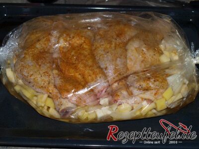 Der befüllte Bratschlauch