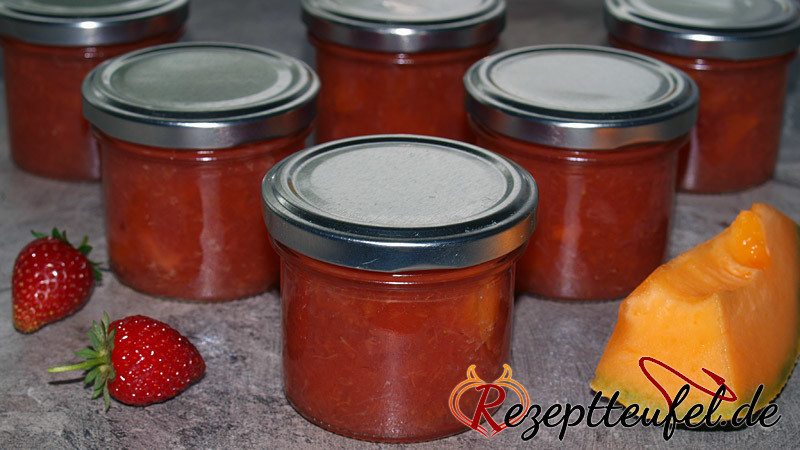 Melonen-Erdbeerkonfitüre