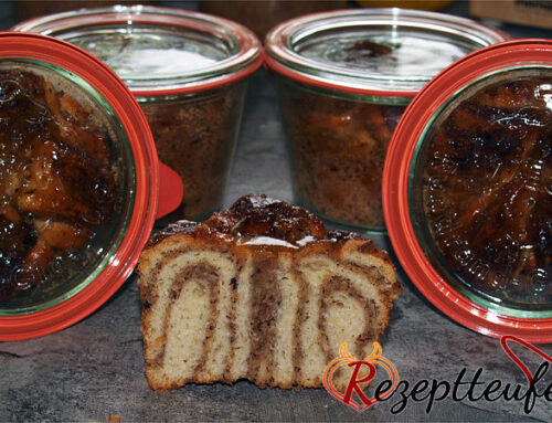 Nusszopf im Glas eingeweckt