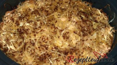 Gegartes Schichtmittag vor dem Umrühren