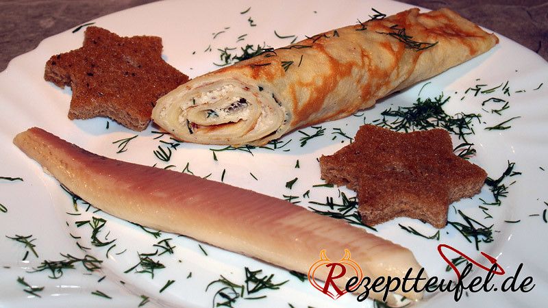 Zweierlei von geräucherter Forelle mit Brotsternen